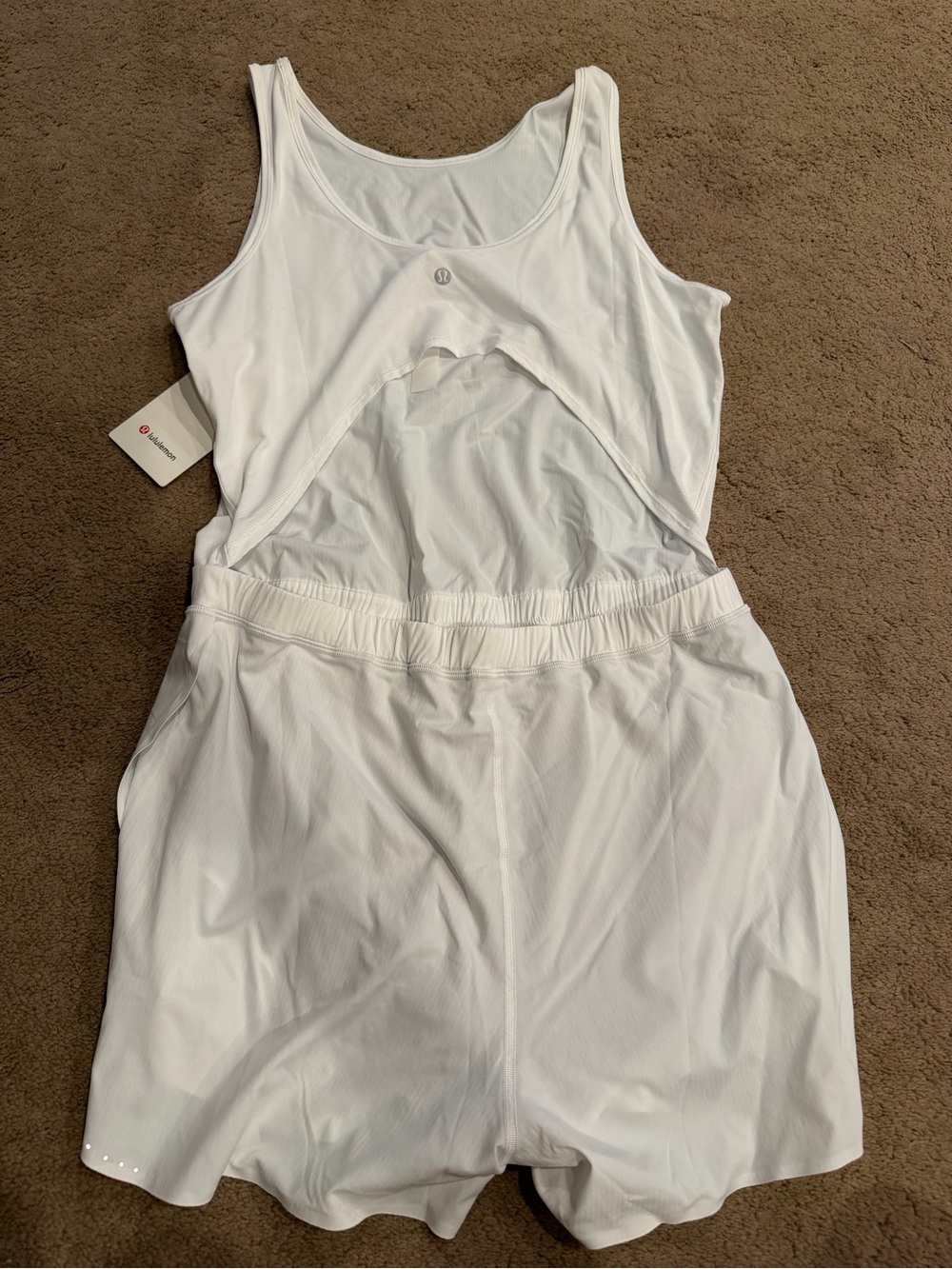 lululemon athletica White Sleeveless Open-Back Running Romper 3” - Picture 3 of 4